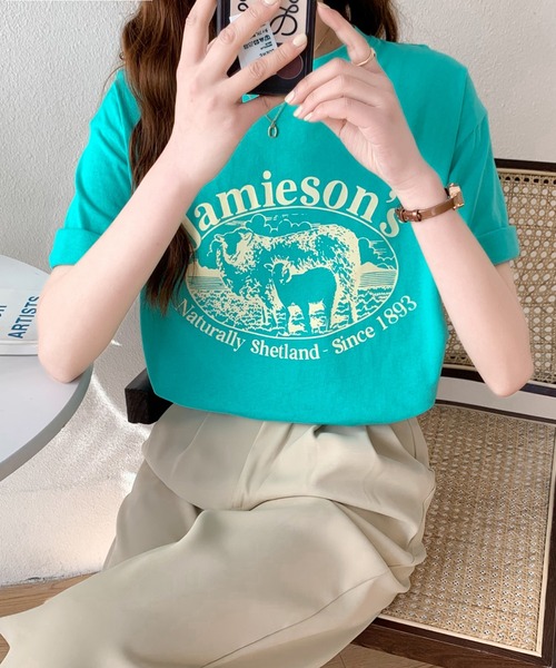 ABITOKYO(アビトーキョー)の「カラープリントルーズシルエットロゴTシャツ(Tシャツ/カットソー・レディース・ホワイト/ライトブルー/ブラック/ライトグリーン・M/L)」の17枚目の写真