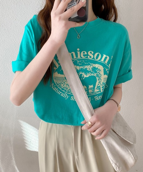 ABITOKYO(アビトーキョー)の「カラープリントルーズシルエットロゴTシャツ(Tシャツ/カットソー・レディース・ホワイト/ライトブルー/ブラック/ライトグリーン・M/L)」の19枚目の写真