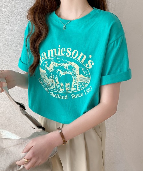 ABITOKYO(アビトーキョー)の「カラープリントルーズシルエットロゴTシャツ(Tシャツ/カットソー・レディース・ホワイト/ライトブルー/ブラック/ライトグリーン・M/L)」の20枚目の写真