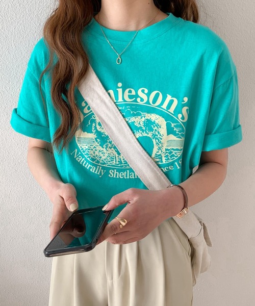 ABITOKYO(アビトーキョー)の「カラープリントルーズシルエットロゴTシャツ(Tシャツ/カットソー・レディース・ホワイト/ライトブルー/ブラック/ライトグリーン・M/L)」の12枚目の写真