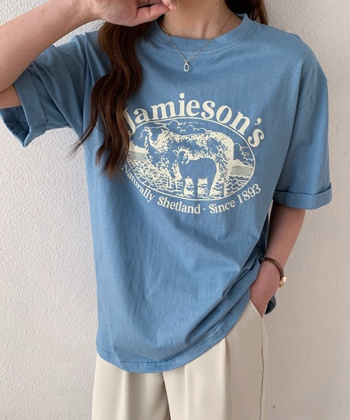 ABITOKYO(アビトーキョー)の「カラープリントルーズシルエットロゴTシャツ(Tシャツ/カットソー・レディース・ホワイト/ライトブルー/ブラック/ライトグリーン・M/L)」の22枚目の写真