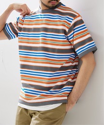 【ニット+カットソーの2点セット】カノコ ボーダークルーネック Tシャツ