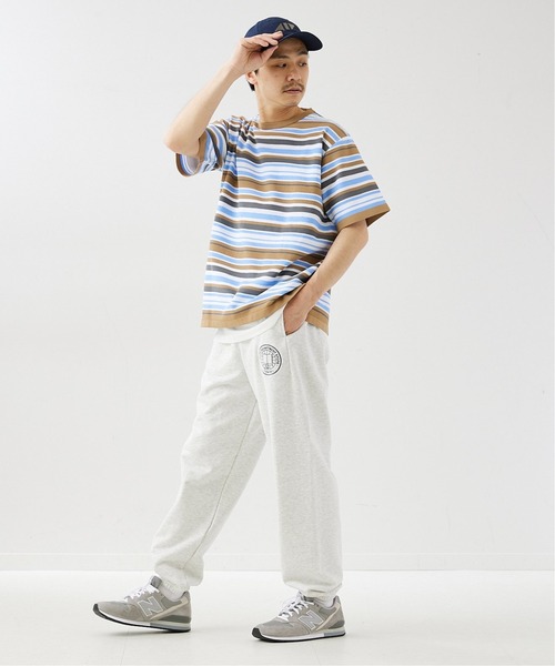 417 EDIFICE(フォーワンセブンエディフィス)の「【ニット+カットソーの2点セット】カノコ ボーダークルーネック Tシャツ(ニット/セーター・メンズ・ブラック系その他/ベージュ系その他/ブルー系その他/オレンジ系その他・SMALL/MEDIUM/LARGE)」の6枚目の写真
