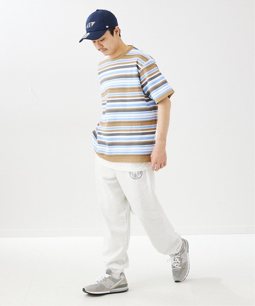 417 EDIFICE(フォーワンセブンエディフィス)の「【ニット+カットソーの2点セット】カノコ ボーダークルーネック Tシャツ(ニット/セーター・メンズ・ブラック系その他/ベージュ系その他/ブルー系その他/オレンジ系その他・SMALL/MEDIUM/LARGE)」の7枚目の写真