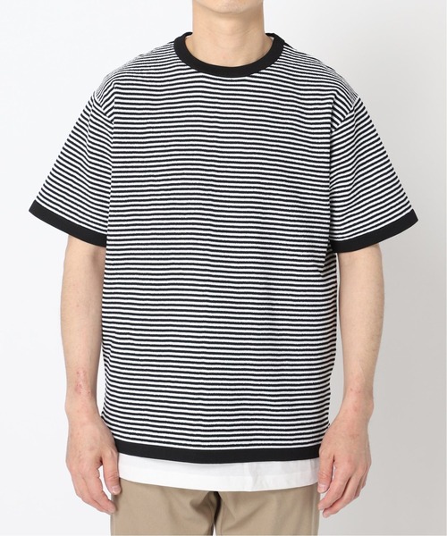 417 EDIFICE(フォーワンセブンエディフィス)の「【ニット+カットソーの2点セット】カノコ ボーダークルーネック Tシャツ(ニット/セーター・メンズ・ブラック系その他/ベージュ系その他/ブルー系その他/オレンジ系その他・SMALL/MEDIUM/LARGE)」の15枚目の写真