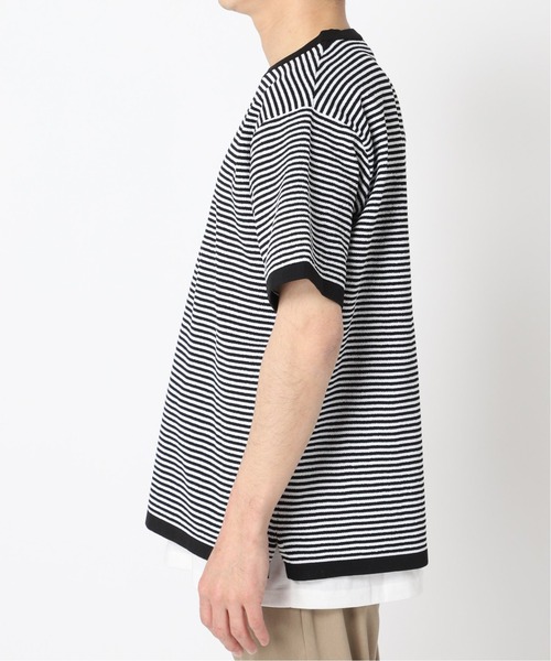 417 EDIFICE(フォーワンセブンエディフィス)の「【ニット+カットソーの2点セット】カノコ ボーダークルーネック Tシャツ(ニット/セーター・メンズ・ブラック系その他/ベージュ系その他/ブルー系その他/オレンジ系その他・SMALL/MEDIUM/LARGE)」の16枚目の写真