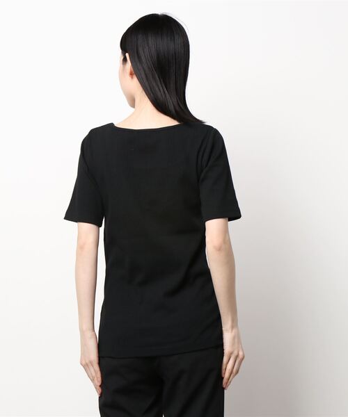 HONEYSUCKLE ROSE(ハニーサックルローズ)の「【HONEYSUCKLE ROSE】リブスクエアネックT(Tシャツ/カットソー・レディース・ライトグレー/ブラック/オフホワイト・S/M/L)」の4枚目の写真
