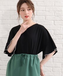 SHOO・LA・RUE | 袖フリルパイピングプルオーバー(Tシャツ/カットソー)