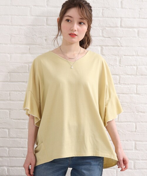 SHOO・LA・RUE（シューラルー）の「◆袖フリルパイピングプルオーバー（Tシャツ/カットソー・レディース・ブラック/イエロー/ホワイト系/ピンク系・00）」の13枚目の写真