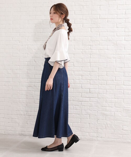 SHOO・LA・RUE（シューラルー）の「◆袖フリルパイピングプルオーバー（Tシャツ/カットソー・レディース・ブラック/イエロー/ホワイト系/ピンク系・00）」の19枚目の写真