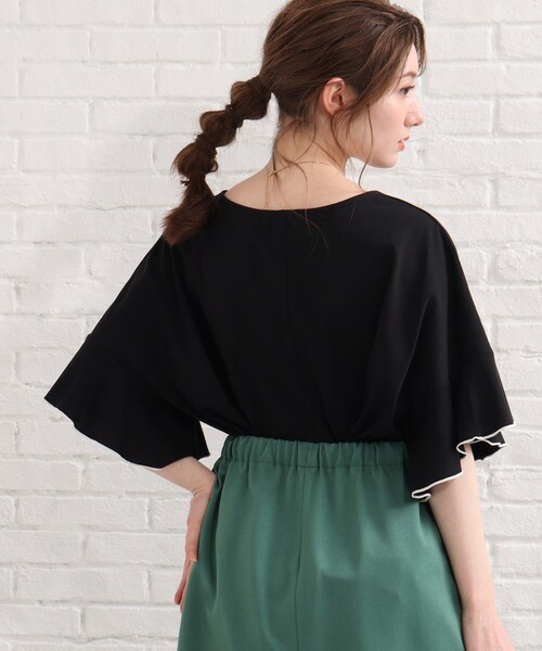 SHOO・LA・RUE（シューラルー）の「◆袖フリルパイピングプルオーバー（Tシャツ/カットソー・レディース・ブラック/イエロー/ホワイト系/ピンク系・00）」の15枚目の写真