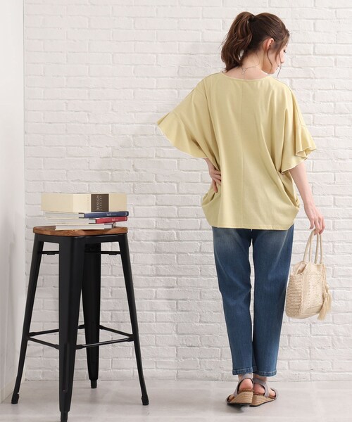 SHOO・LA・RUE（シューラルー）の「◆袖フリルパイピングプルオーバー（Tシャツ/カットソー・レディース・ブラック/イエロー/ホワイト系/ピンク系・00）」の17枚目の写真