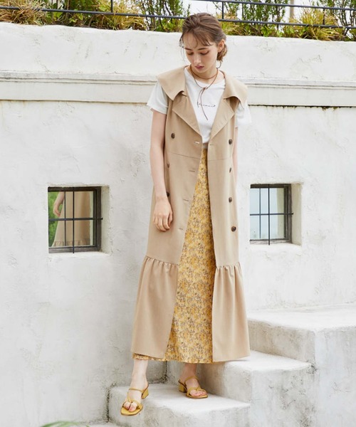 archives(アルシーヴ)の「花柄楊柳バックレースアップスカート(スカート・レディース・グレー/ブラック/イエロー・MEDIUM)」の14枚目の写真