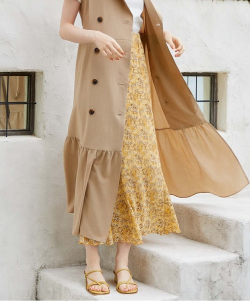 archives(アルシーヴ)の「花柄楊柳バックレースアップスカート(スカート・レディース・グレー/ブラック/イエロー・MEDIUM)」の9枚目の写真