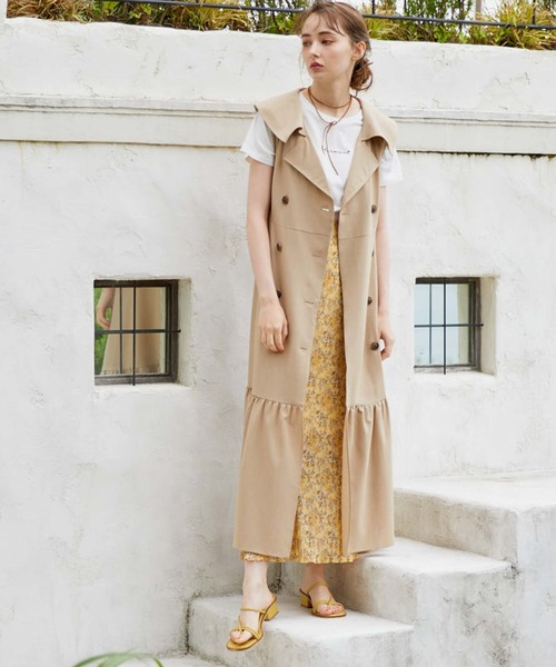 archives(アルシーヴ)の「花柄楊柳バックレースアップスカート(スカート・レディース・グレー/ブラック/イエロー・MEDIUM)」の6枚目の写真