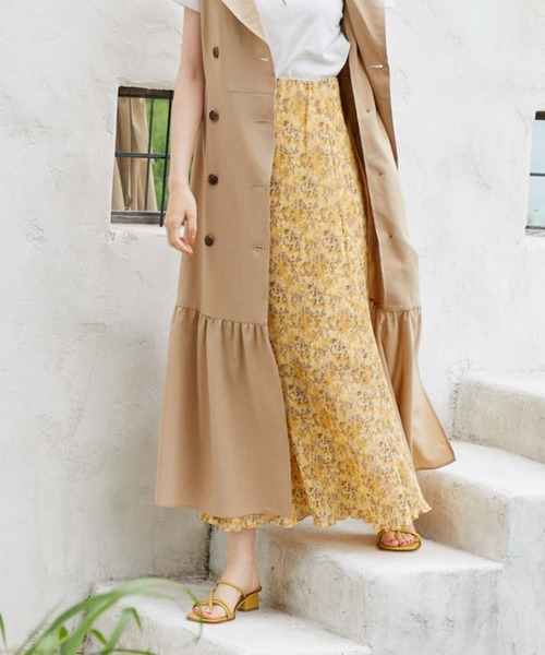 archives(アルシーヴ)の「花柄楊柳バックレースアップスカート(スカート・レディース・グレー/ブラック/イエロー・MEDIUM)」の10枚目の写真