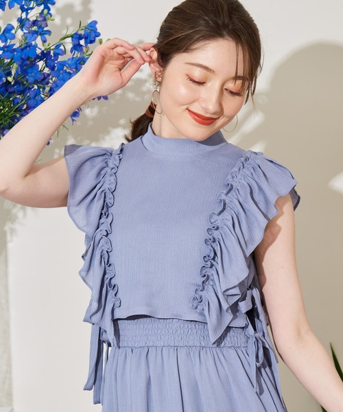 NOELA(ノエラ)の「フリルベストセットワンピース(ワンピース・レディース・ピンク/オフホワイト/ブルー・S/M)」の9枚目の写真