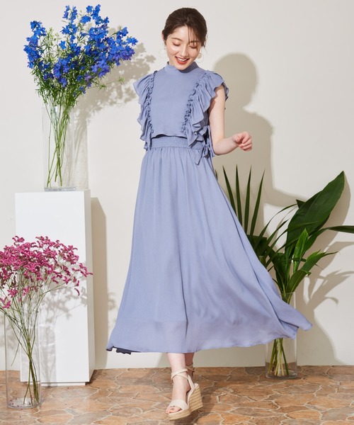 NOELA(ノエラ)の「フリルベストセットワンピース(ワンピース・レディース・ピンク/オフホワイト/ブルー・S/M)」の10枚目の写真