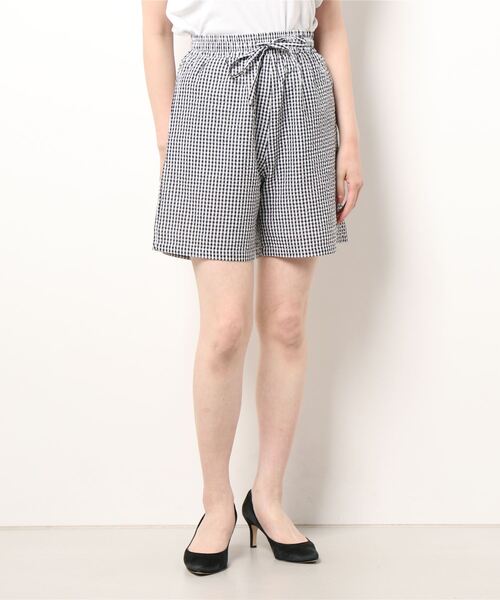 ehka sopo（エヘカソポ）の「ギンガムチェックショートパンツ（セットアップ可）（その他パンツ・レディース・グリーン/ブラック/ベージュ・ﾌﾘ-）」の7枚目の写真