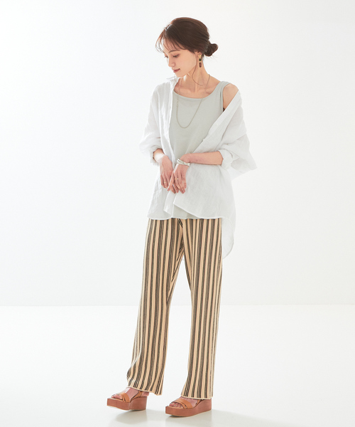 abahouse mavie（アバハウスマヴィ）の「リネンシャツ（シャツ/ブラウス・レディース・ホワイト/ブラック/パープル/ダークベージュ・フリー）」の7枚目の写真