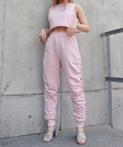 FIG&VIPER（フィグアンドバイパー）の「スウェットショートタンク（タンクトップ・レディース・ライトグレー/ピンク/ダークグレー・FREE）」の3枚目の写真