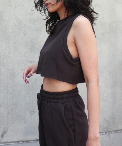 FIG&VIPER（フィグアンドバイパー）の「スウェットショートタンク（タンクトップ・レディース・ライトグレー/ピンク/ダークグレー・FREE）」の11枚目の写真