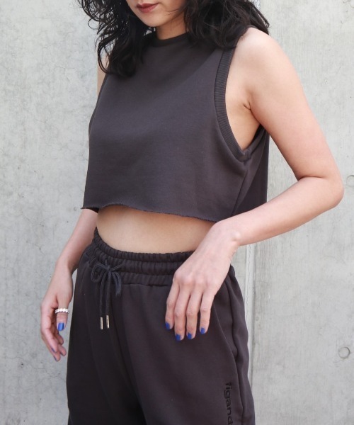 FIG&VIPER（フィグアンドバイパー）の「スウェットショートタンク（タンクトップ・レディース・ライトグレー/ピンク/ダークグレー・FREE）」の10枚目の写真