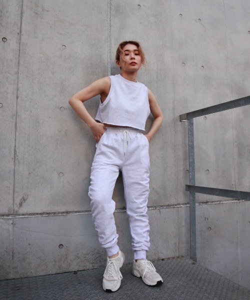 FIG&VIPER（フィグアンドバイパー）の「スウェットショートタンク（タンクトップ・レディース・ライトグレー/ピンク/ダークグレー・FREE）」の7枚目の写真