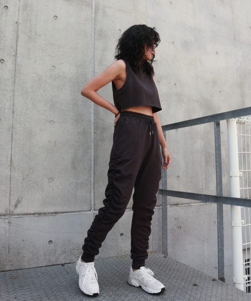 FIG&VIPER（フィグアンドバイパー）の「スウェットショートタンク（タンクトップ・レディース・ライトグレー/ピンク/ダークグレー・FREE）」の12枚目の写真