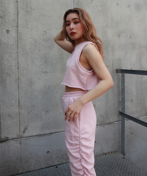 FIG&VIPER（フィグアンドバイパー）の「スウェットショートタンク（タンクトップ・レディース・ライトグレー/ピンク/ダークグレー・FREE）」の20枚目の写真