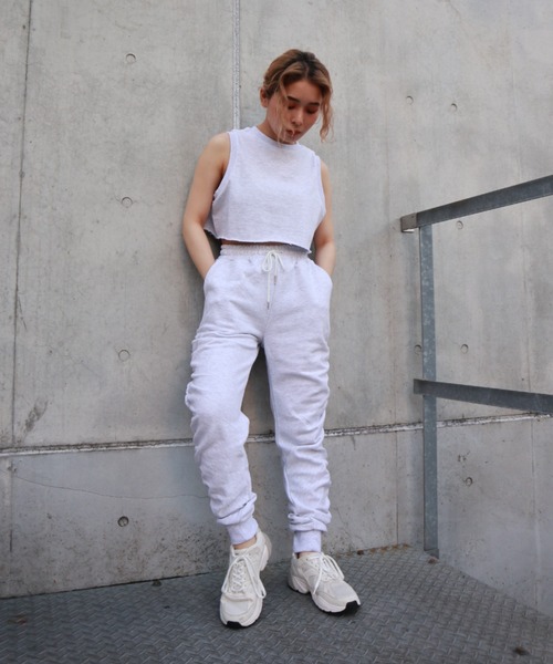 FIG&VIPER（フィグアンドバイパー）の「スウェットショートタンク（タンクトップ・レディース・ライトグレー/ピンク/ダークグレー・FREE）」の22枚目の写真