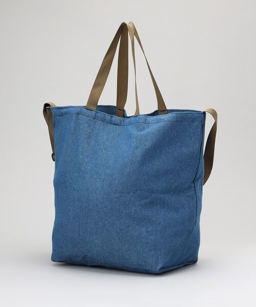 Battenwear（バテンウエア）の「BATTENWEAR/バテンウエア PKTOTE 8ozDENIM/ショルダートート（ショルダーバッグ・メンズ・ブルー・ﾌﾘ-）」の3枚目の写真