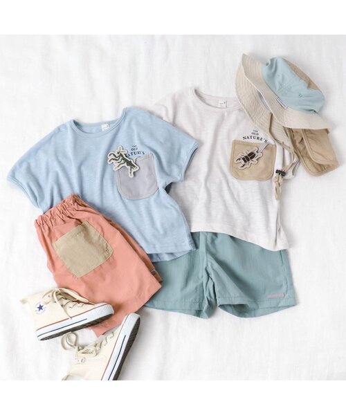 apres les cours（アプレレクール）の「アクティブ無地・総柄ハーフパンツ_水陸両用_撥水加工（その他パンツ・キッズ・グリーン/チャコール/その他3/レモンイエロー/レッド・130/140/80/120/110/90/100）」の10枚目の写真