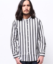 417 EDIFICE | ◇ビッグストライプ バンドカラーシャツ(シャツ/ブラウス)