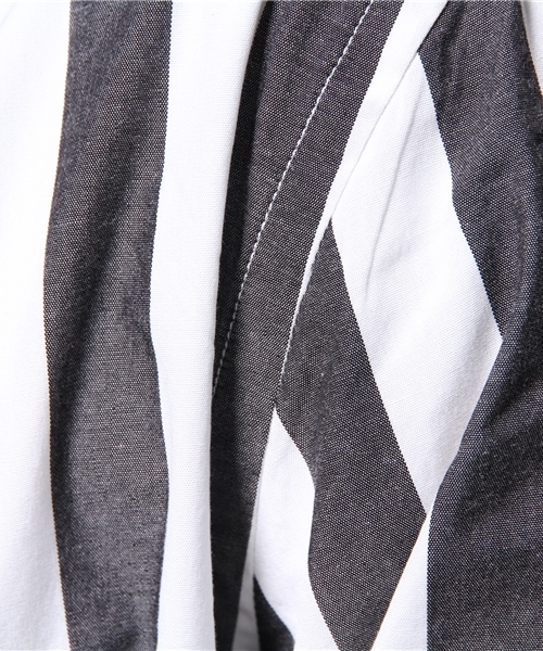 417 EDIFICE（フォーワンセブンエディフィス）の「◇ビッグストライプ バンドカラーシャツ（シャツ/ブラウス・メンズ・チャコールグレー/グレー/ベージュ・SMALL/MEDIUM/LARGE）」の12枚目の写真