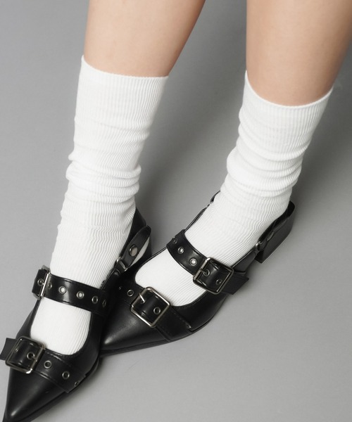 SPINNS（スピンズ）の「ロングリブコットンソックス//毎日使える♪通勤 通学 にも最適◎（ソックス/靴下・レディース・ホワイト/グレー/アイボリー・ONESIZE）」の13枚目の写真