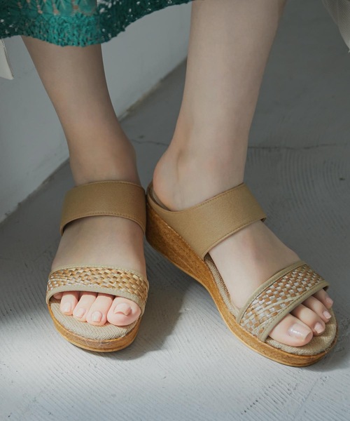Fashion Letter（ファッションレター）の「日本製メッシュデザインウェッジサンダル 痛くないサンダル（サンダル・レディース・ホワイト/ブラック/ベージュ/ライトグリーン・S/M/LL/L）」の12枚目の写真