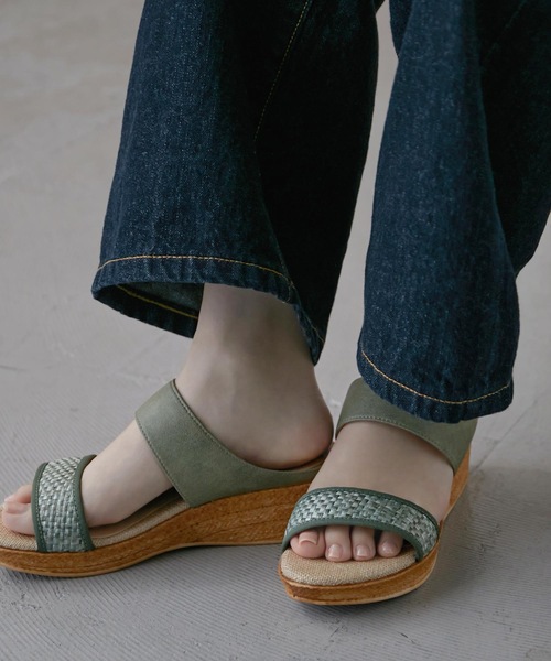 Fashion Letter（ファッションレター）の「日本製メッシュデザインウェッジサンダル 痛くないサンダル（サンダル・レディース・ホワイト/ブラック/ベージュ/ライトグリーン・S/M/LL/L）」の15枚目の写真