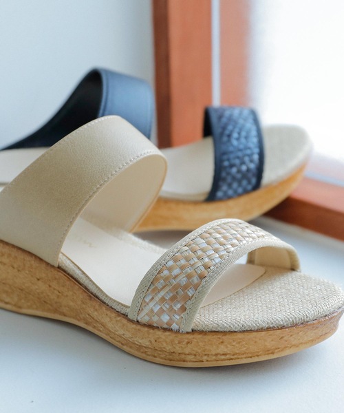 Fashion Letter（ファッションレター）の「日本製メッシュデザインウェッジサンダル 痛くないサンダル（サンダル・レディース・ホワイト/ブラック/ベージュ/ライトグリーン・S/M/LL/L）」の19枚目の写真