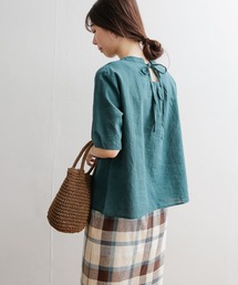 URBAN RESEARCH DOORS | リネンコットンバックリボンブラウス(Tシャツ/カットソー)