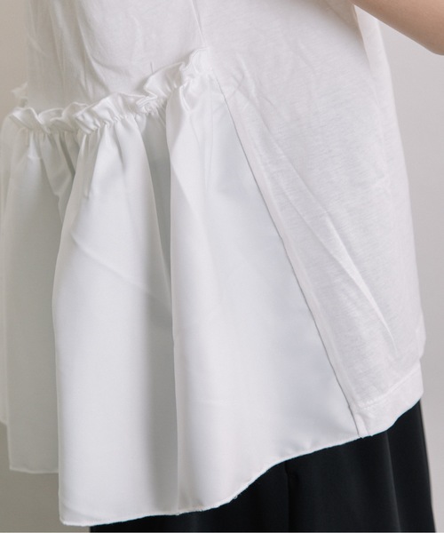 ELVENCE DEUX(エルベンスドゥ)の「スソフハクドッキングPO(Tシャツ/カットソー・レディース・オフホワイト/ブラック/カーキ・FREE)」の7枚目の写真