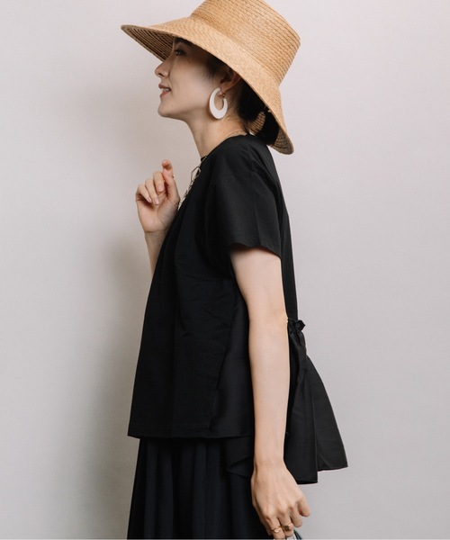 ELVENCE DEUX(エルベンスドゥ)の「スソフハクドッキングPO(Tシャツ/カットソー・レディース・オフホワイト/ブラック/カーキ・FREE)」の12枚目の写真