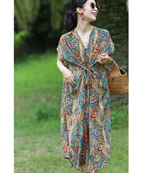 気分も上がるエキゾチックなリュクス柄ミディアムワンピース ワンピース Cawaii カワイイ のファッション通販 Zozotown