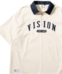 【VISION STREET WEAR/ヴィジョンストリートウェア】クレリックハーフジッププルオーバー/アーチロゴ/ワッペン/ビッグシルエット