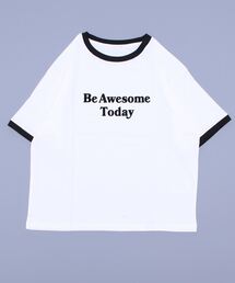 ehka sopo | リンガーフロッキーロゴプリントTシャツ(Tシャツ/カットソー)