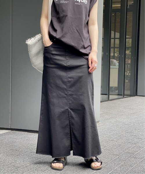 Spick & Span（スピックアンドスパン）の「≪WEB限定追加2≫綿麻チノマキシスカート（スカート・レディース・カーキ/ブラック・40/36/38）」の7枚目の写真