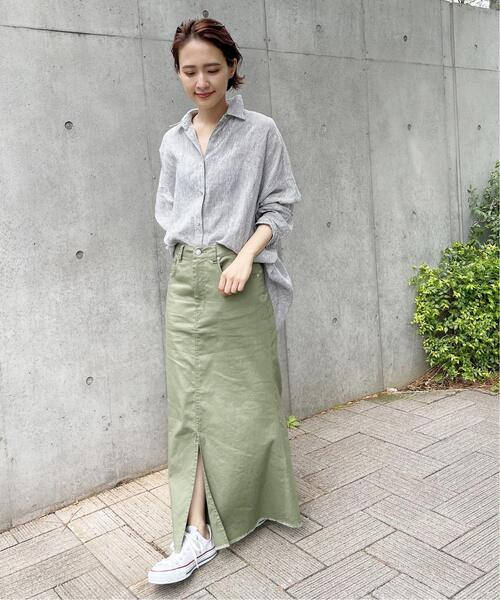 Spick & Span（スピックアンドスパン）の「≪WEB限定追加2≫綿麻チノマキシスカート（スカート・レディース・カーキ/ブラック・40/36/38）」の13枚目の写真