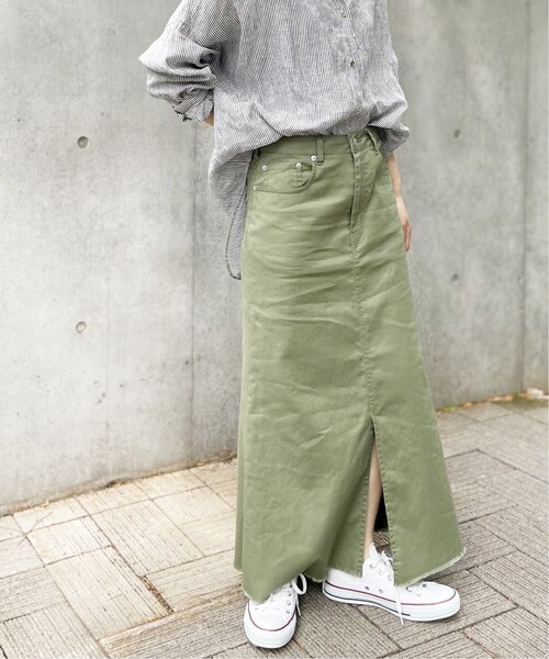 Spick & Span（スピックアンドスパン）の「≪WEB限定追加2≫綿麻チノマキシスカート（スカート・レディース・カーキ/ブラック・40/36/38）」の15枚目の写真