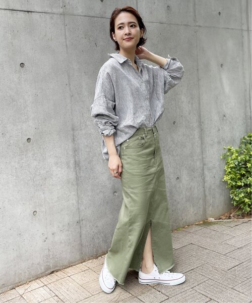 Spick & Span（スピックアンドスパン）の「≪WEB限定追加2≫綿麻チノマキシスカート（スカート・レディース・カーキ/ブラック・40/36/38）」の18枚目の写真