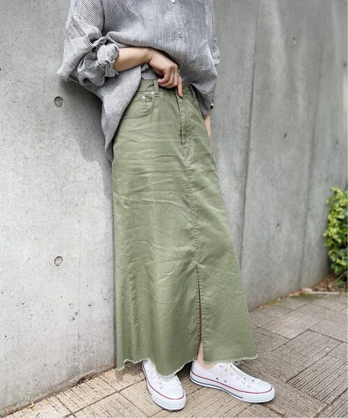 Spick & Span（スピックアンドスパン）の「≪WEB限定追加2≫綿麻チノマキシスカート（スカート・レディース・カーキ/ブラック・40/36/38）」の19枚目の写真